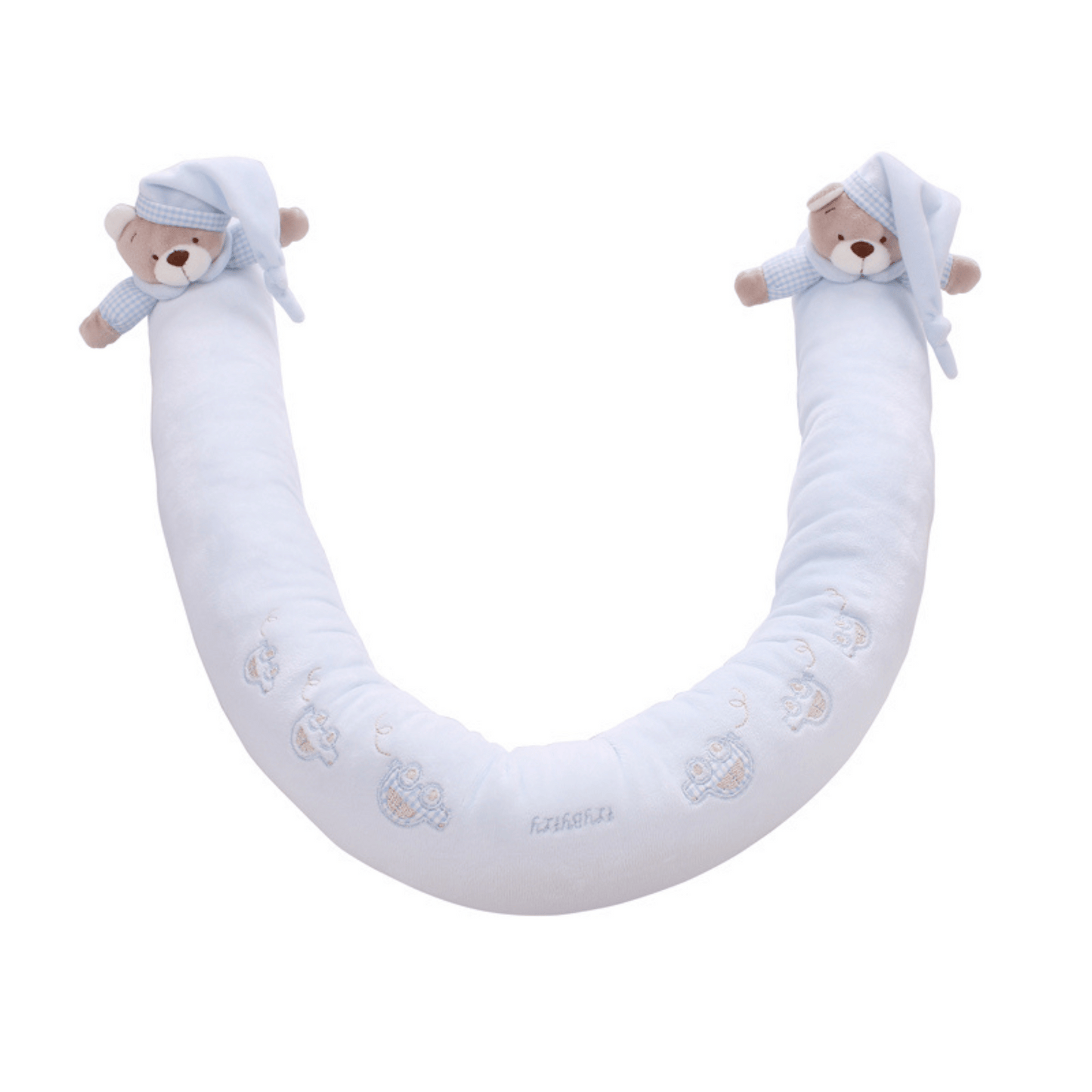 3D Bear U-Shaped Long Bolster (Blue)