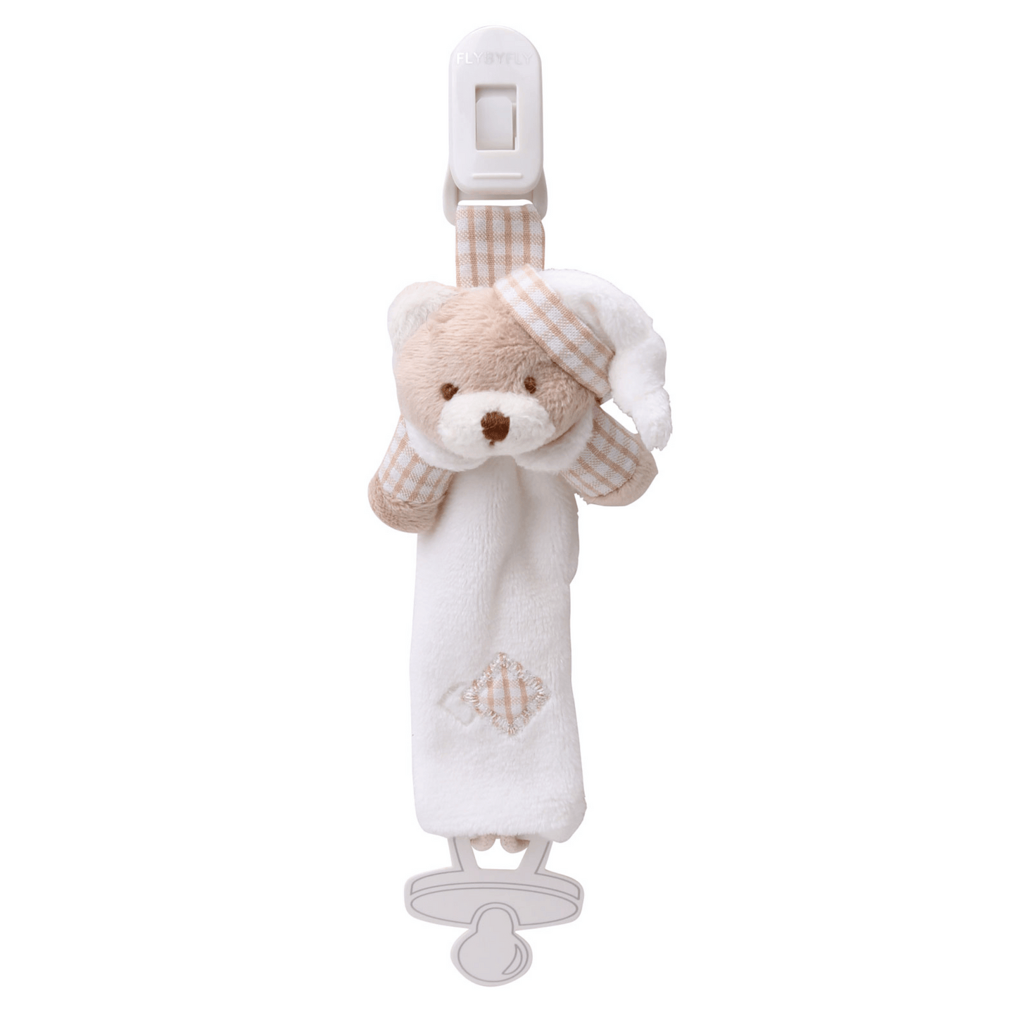 Bear Pacifier Clip (Beige)