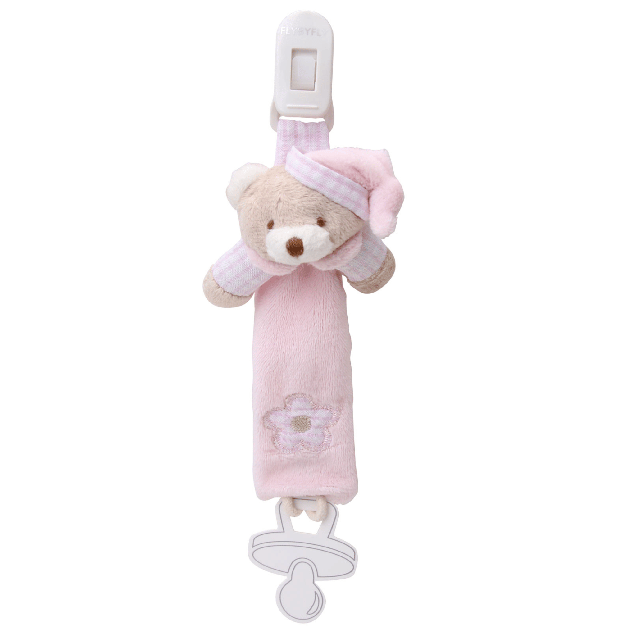 Bear Pacifier Clip (Pink) – FLYBYFLY