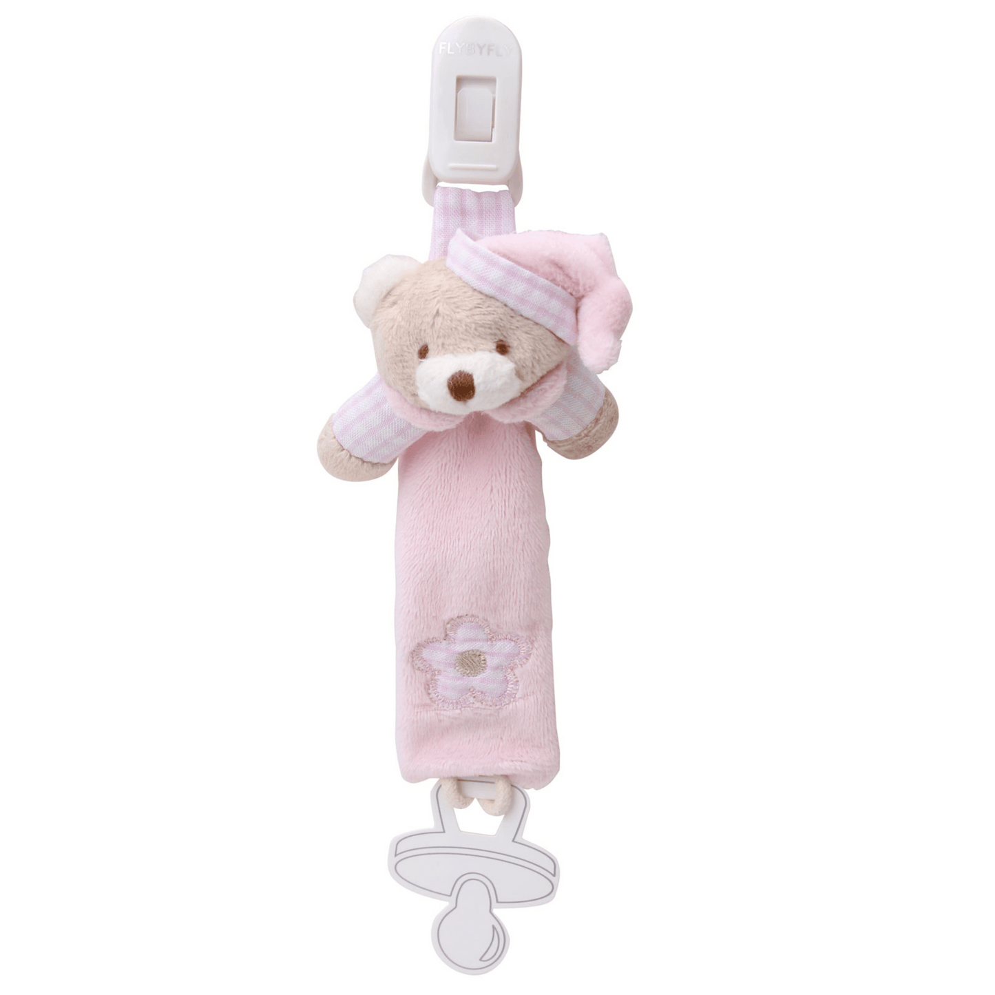 Bear Pacifier Clip (Pink)