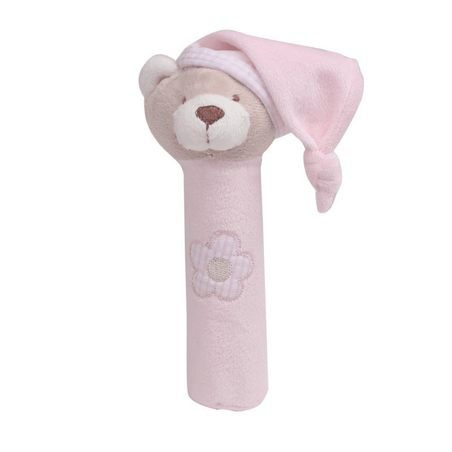 Bear Squeaky Rattle (Pink)