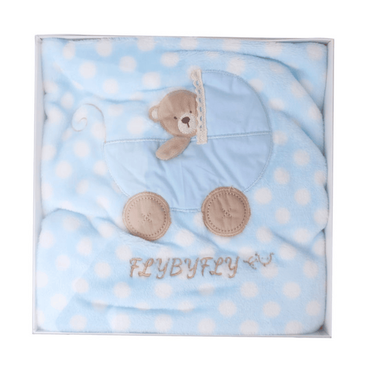 Luxe Polka Dot Kids Blanket (Blue)